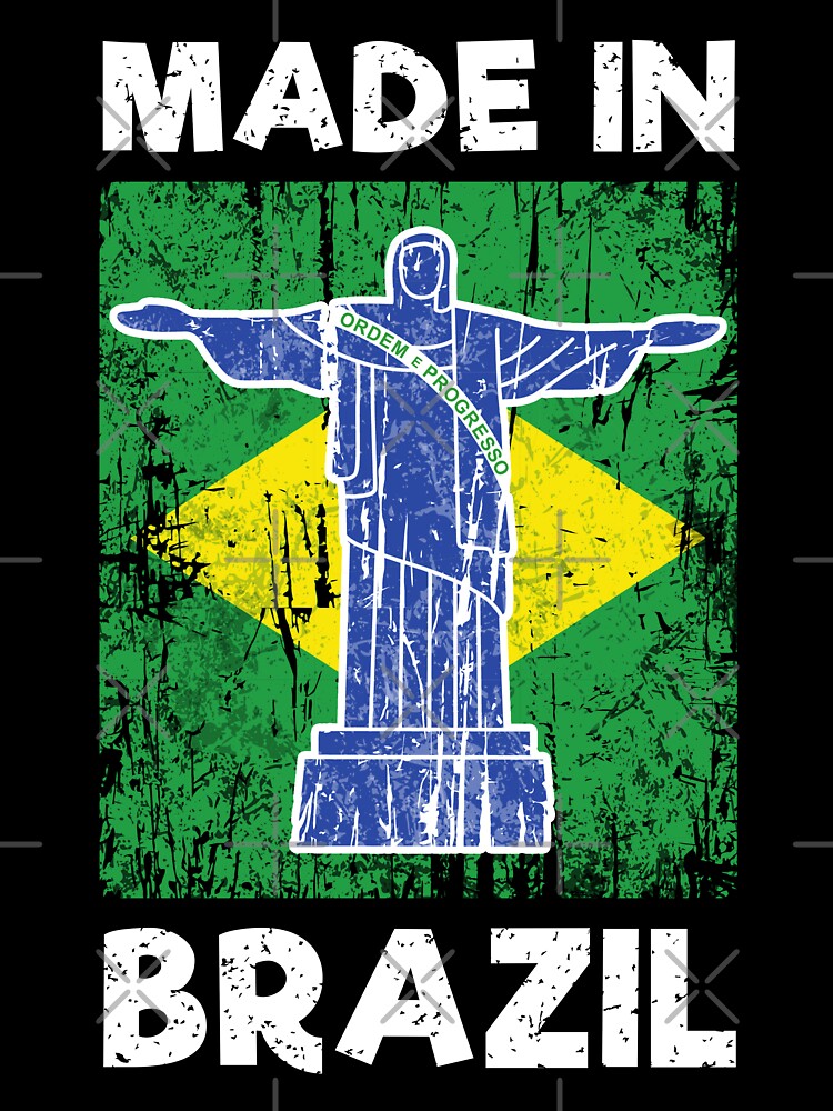 Made In Brazil Vintage Distressed Flag Christ The Redeemer Pride by Dmetalx Art Apparel