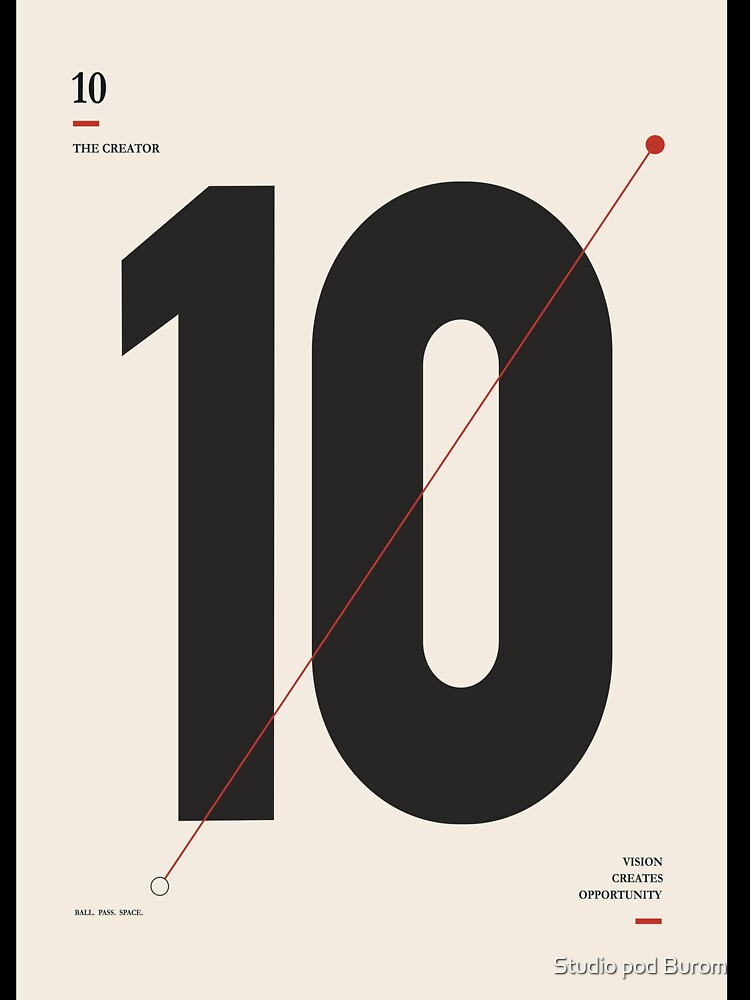 Minimalist Football Number 10 Print, Playmaker Art, Soccer Poster, Sports Decor, Modern Football Illustration by Studio pod Burom