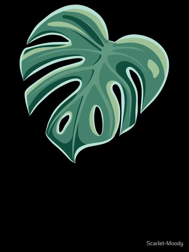 Sully's Medium Monstera Leaf on Turquoise by Scarlet-Moody