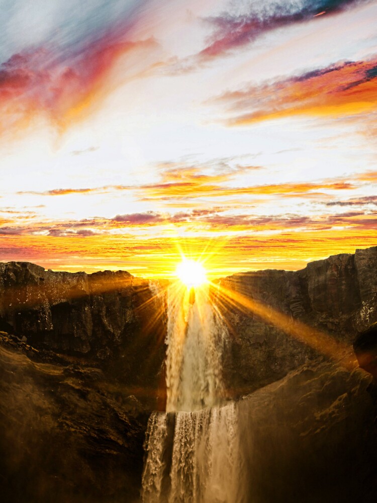 BEAUTIFUL SUNSET OVER THE WATERFALL by MJ96-PRO