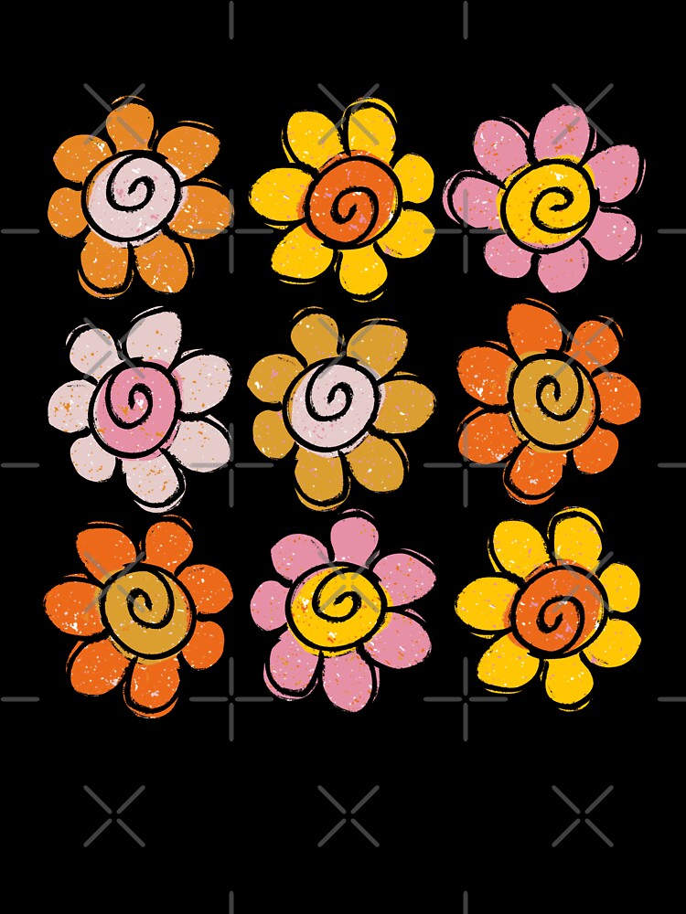 90s floral - black background by TheGuidedPixie