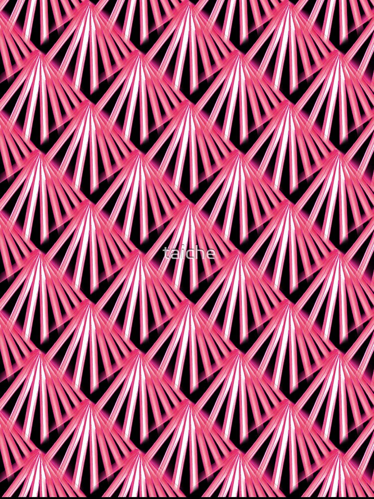 Art Deco Tropical Beach Palm Vacation Red On Black by taiche