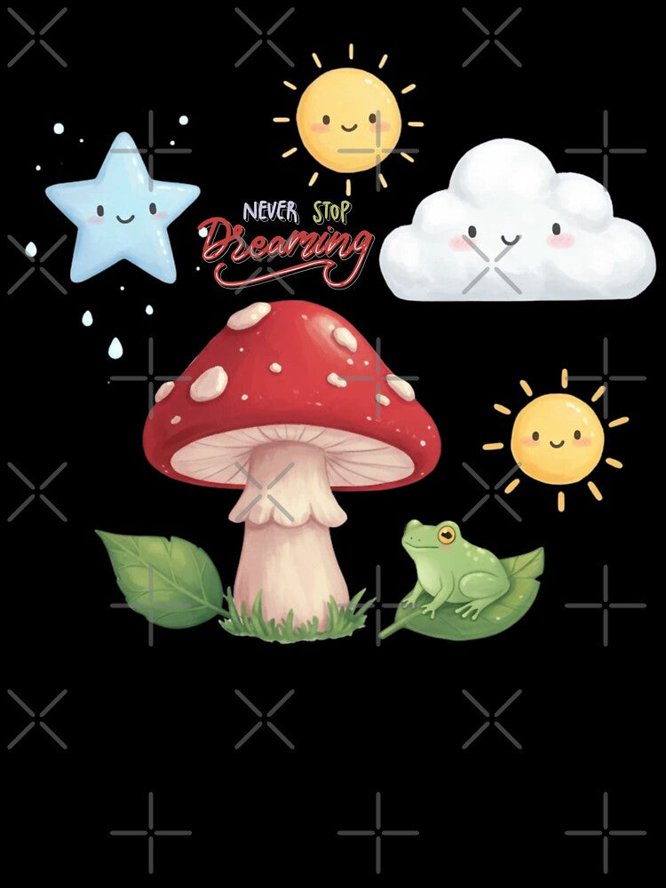 sunset mushroom classic tshirt and sticker by anandsiva2703