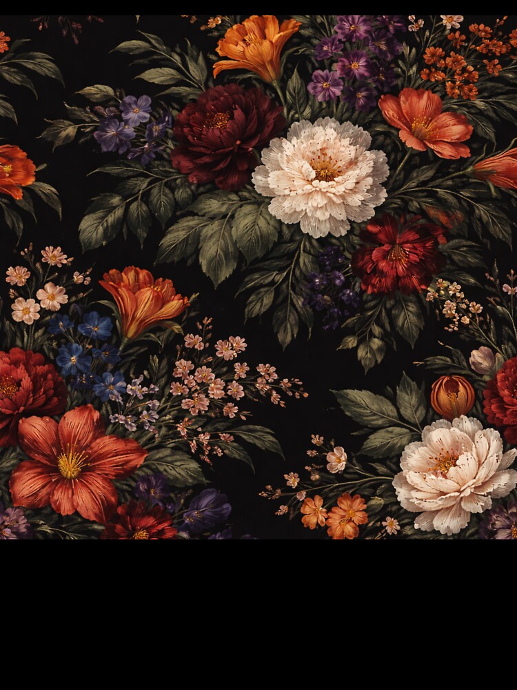 Dark Vintage Floral Garden Pattern by ZEYCAT