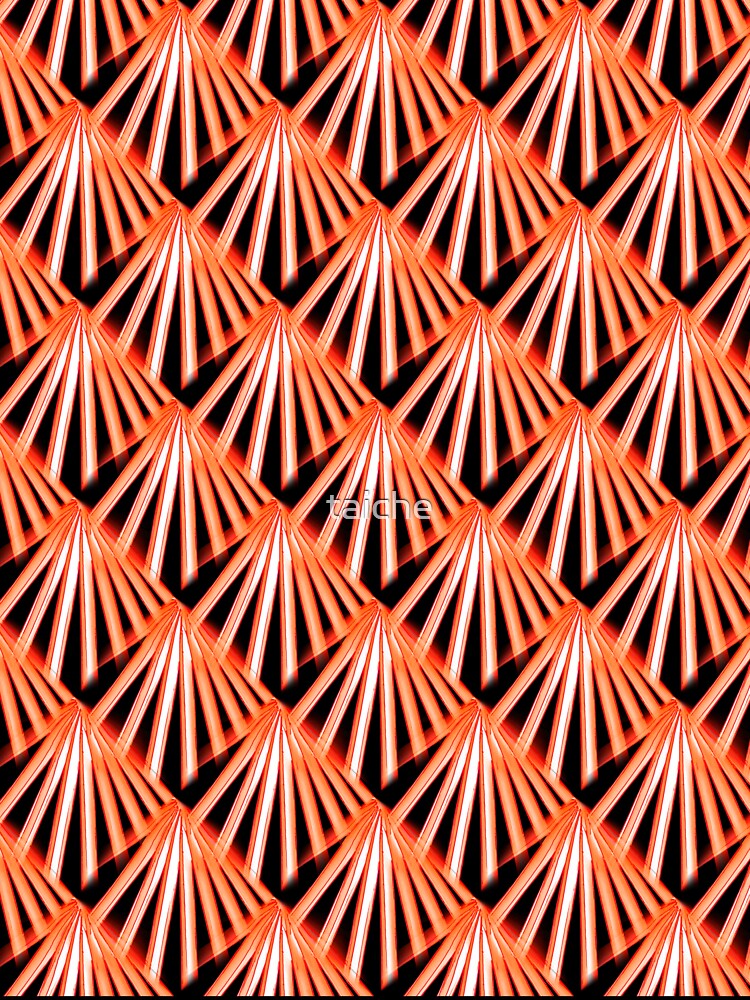 Art Deco Tropical Beach Palm Vacation Orange On Black by taiche