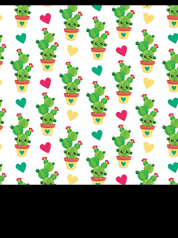 Cute Cactus and Heart Seamless Pattern Journal by FestivityFinds
