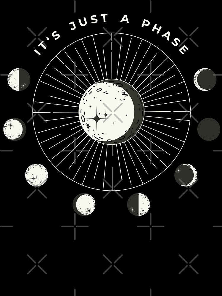 "It's Just A Phase" Astrology Circular Moon Phase by justkidding-co
