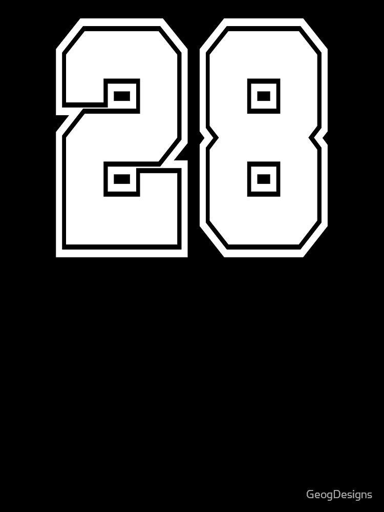 28 jersey number college style by GeogDesigns
