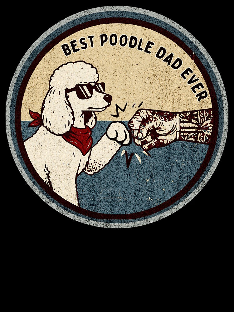 Best Poodle Dad Ever Vintage Dog Fist Bump Design by Gear Camel