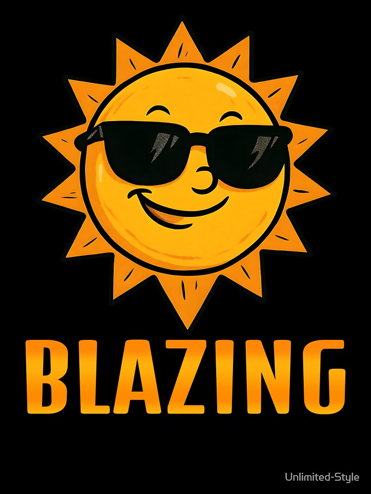 Cool Sun Cartoon Cool Cartoon Sun with Sunglasses – Funny Summer Blazing Sunshine Design by Unlimited-Style
