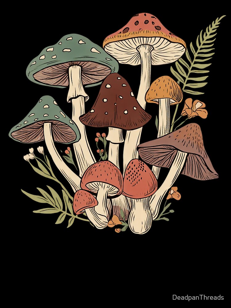 Whimsical Mushroom Forest Cluster by DeadpanThreads