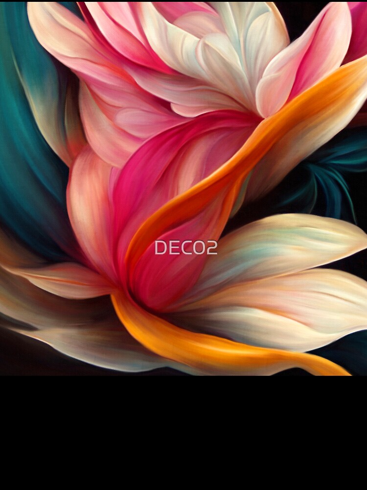 Elegant Floral Swirls In Pink-Magenta And Cream by DEC02