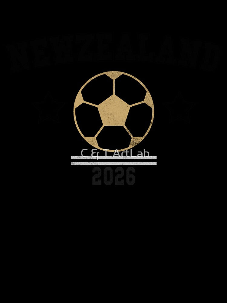 New Zealand 2026 — Vintage Soccer Tee by C & T ArtLab