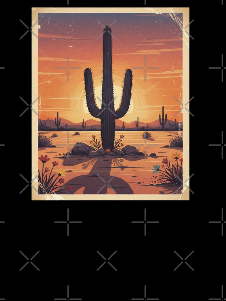 Vintage Desert Sunset Cactus - Southwest Retro Poster Art by DailySparks