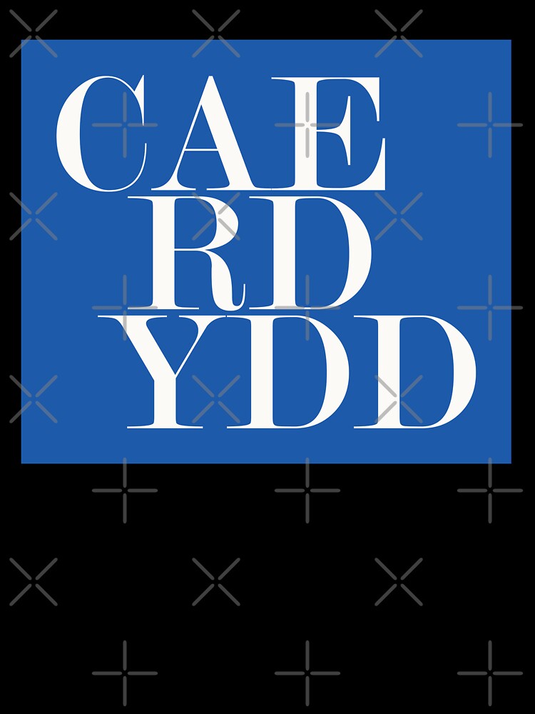 Caerdydd Wales City Typography Minimalist Patriotic Travel Souvenir by kakarikihill