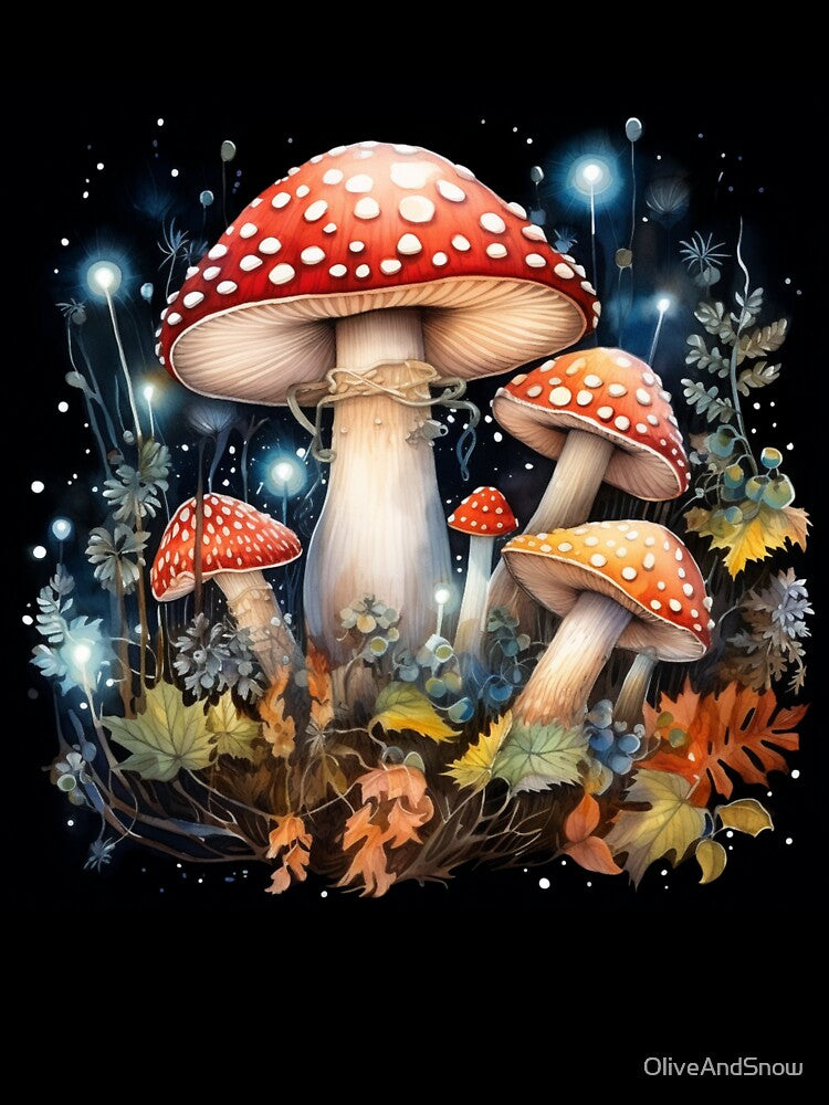 Electric Forest Red Mushroom Fairycore Enchanted Mushroom Forest Shroom Psychedelic Mushroom by OliveAndSnow