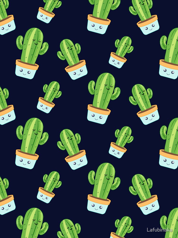 cactus pattern, funny cactus character by Lafubinaka