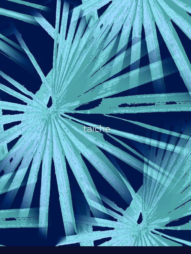 Aqua on Blue Tropical Vibes Beach Palmtree Vector by taiche