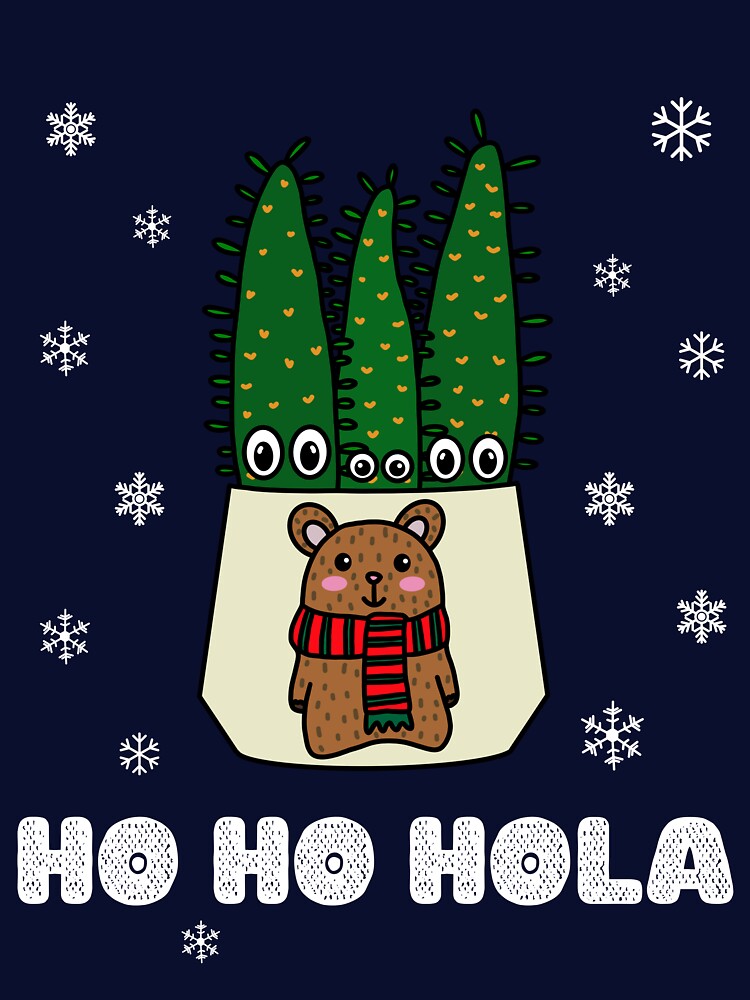 Ho Ho Hola - Eves Pin Cacti In Christmas Bear Pot by DreamCactus