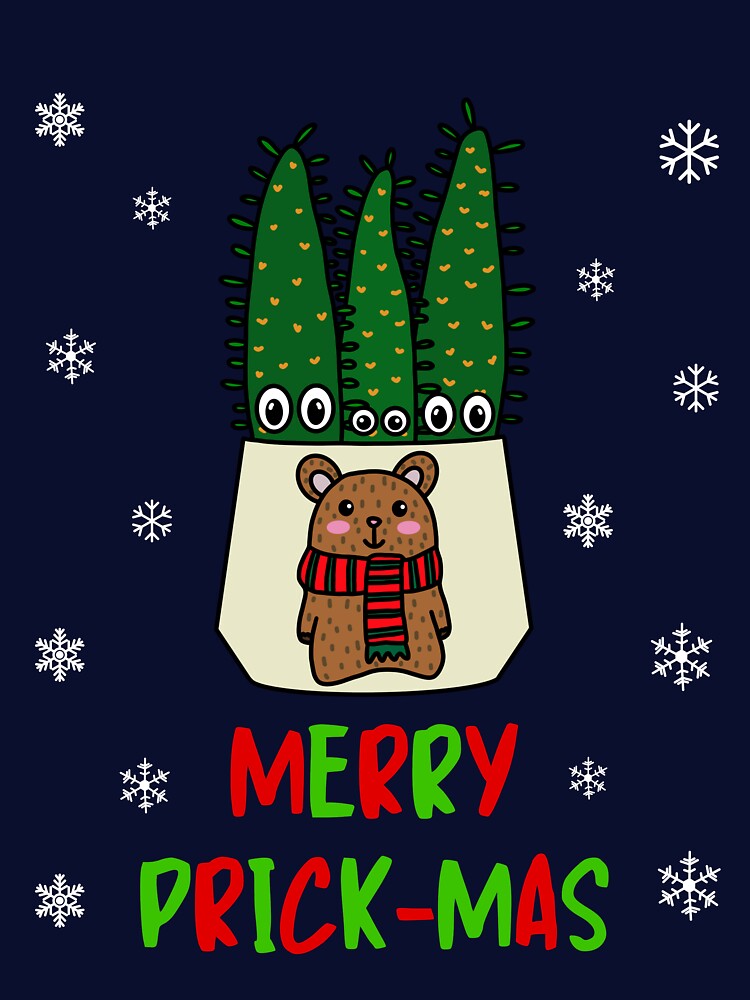 Merry Prick Mas - Eves Pin Cacti In Christmas Bear Pot by DreamCactus