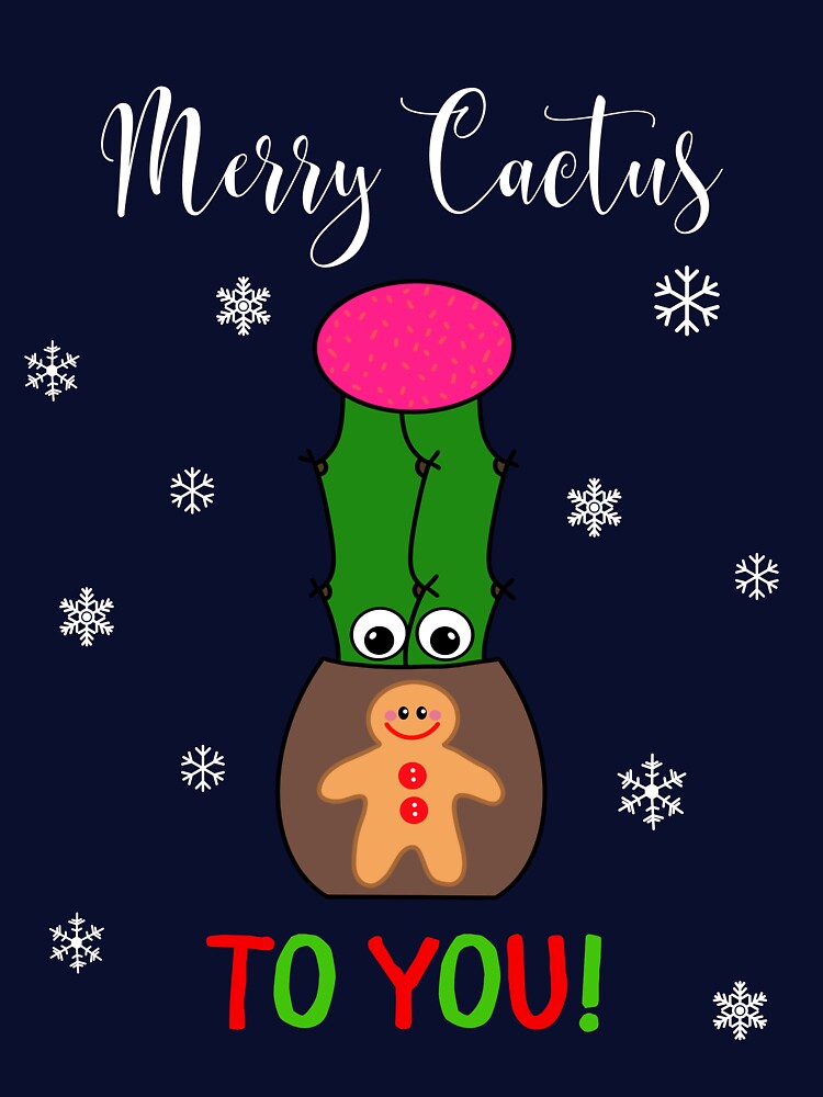 Merry Cactus To You - Hybrid Cactus In Gingerbread Man Pot by DreamCactus