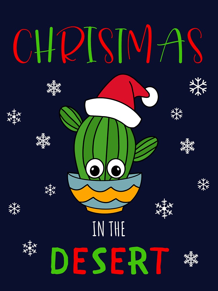 Christmas In The Desert - Cactus With A Santa Hat In A Bowl by DreamCactus