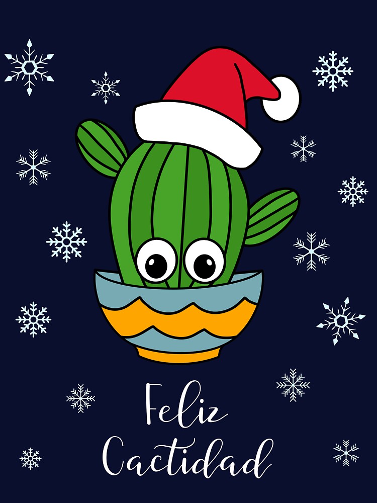 Feliz Cactidad - Cactus With A Santa Hat In A Bowl by DreamCactus