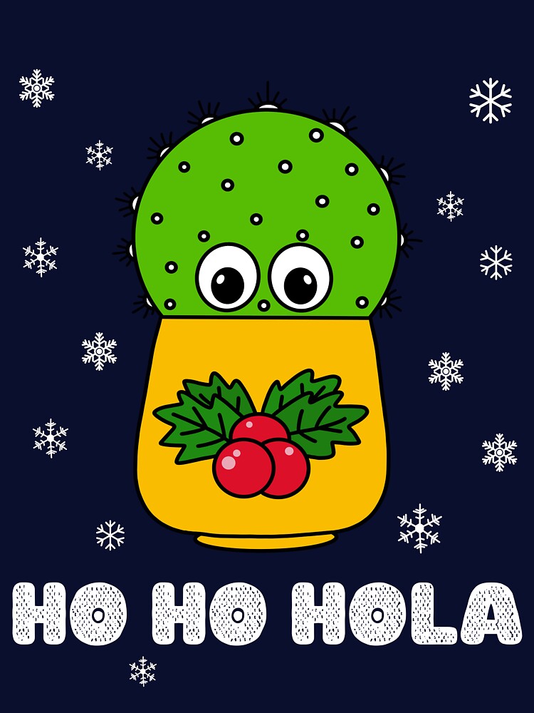 Ho Ho Hola - Cute Cactus In Christmas Holly Pot by DreamCactus