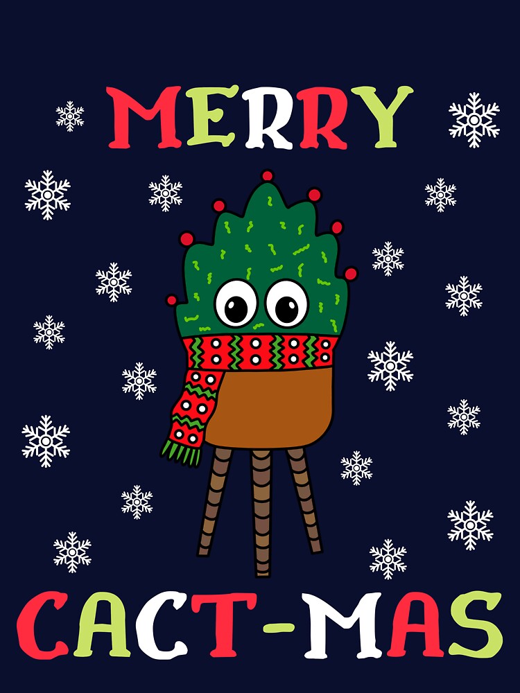 Merry Cact Mas - Christmas Cactus With Scarf by DreamCactus