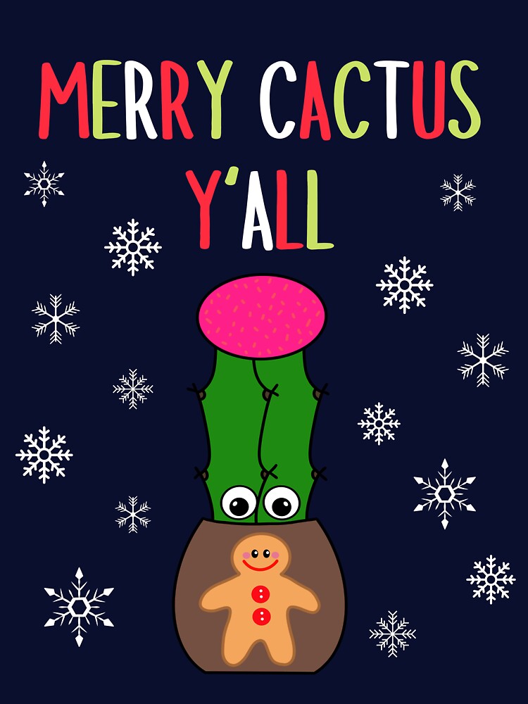 Merry Cactus Y'all  - Hybrid Cactus In Gingerbread Man Pot by DreamCactus