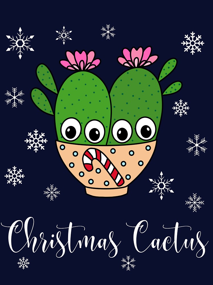Christmas Cactus - Cacti Couple In Christmas Candy Cane Bowl by DreamCactus