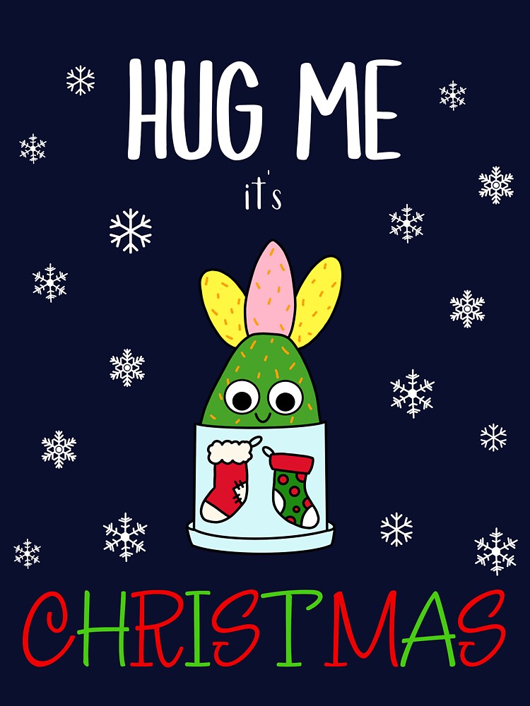 Hug Me It's Christmas - Hybrid Cactus In Christmas Themed Pot by DreamCactus