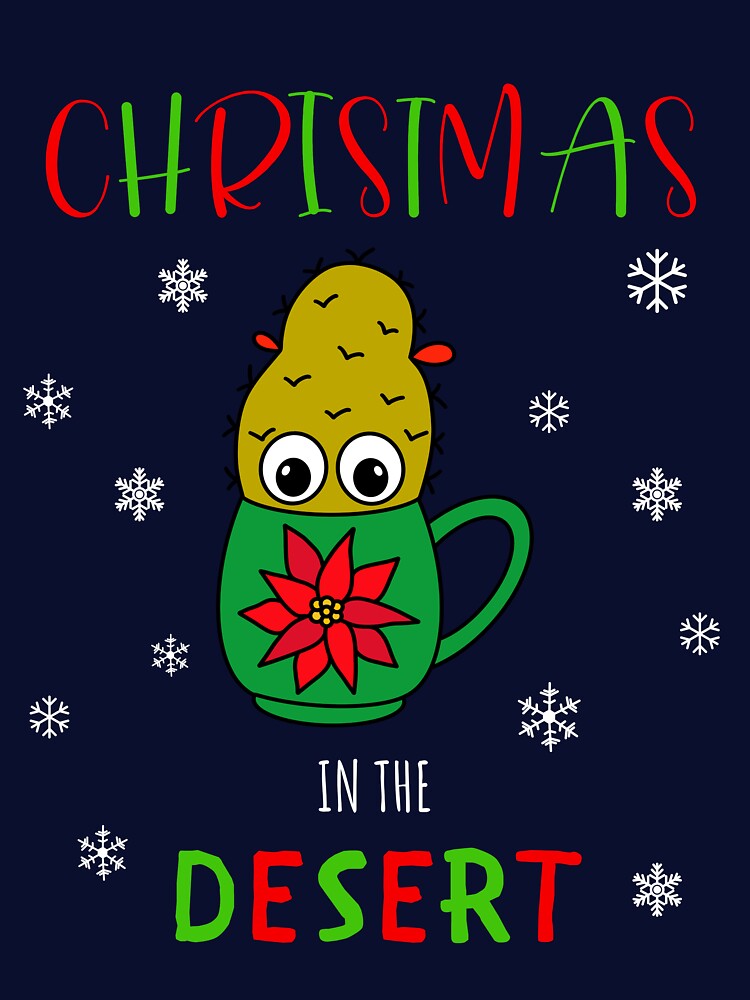 Christmas In The Desert - Small Christmas Cactus In Poinsettia Mug by DreamCactus