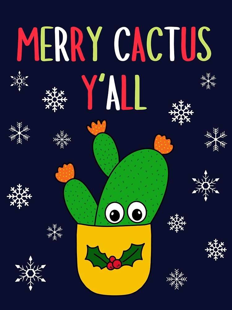 Merry Cactus Y'all - Opuntia Microdasys Cactus In Christmas Holly Pot by DreamCactus