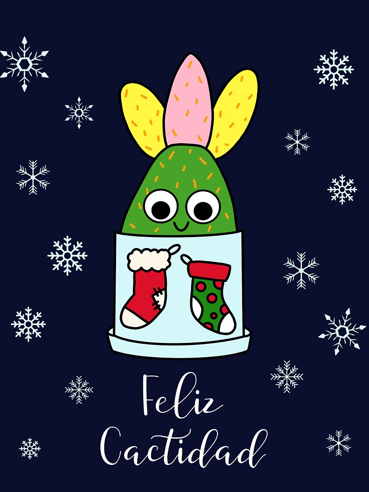Feliz Cactidad - Hybrid Cactus In Christmas Themed Pot by DreamCactus