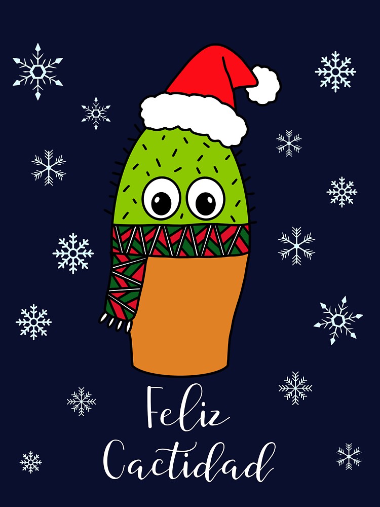 Feliz Cactidad - Cute Cactus With Christmas Scarf by DreamCactus
