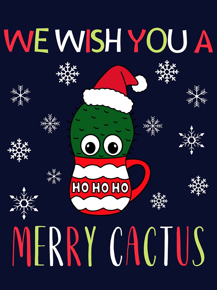 We Wish You A Merry Cactus - Small Cactus With A Santa Hat In A Christmas Mug by DreamCactus