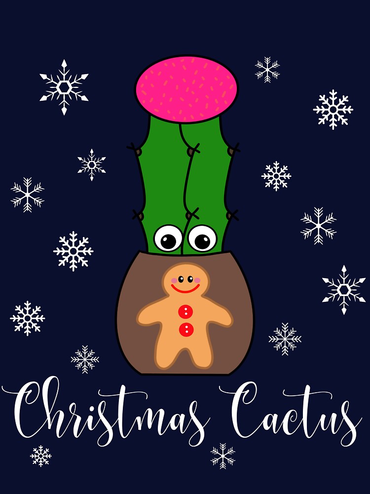 Christmas Cactus - Hybrid Cactus In Gingerbread Man Pot by DreamCactus