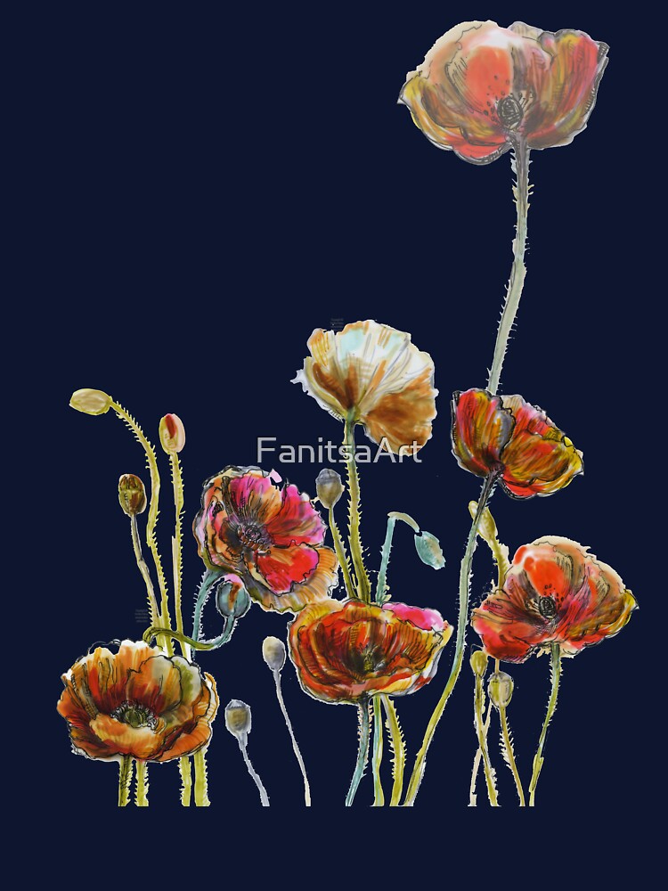 Poppy Flower illustration - 3 by FanitsaArt