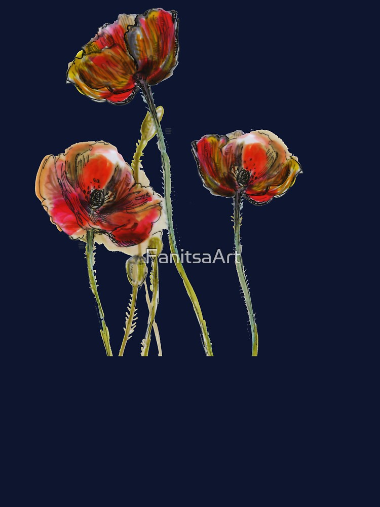 Poppy Flower illustration - 2 by FanitsaArt