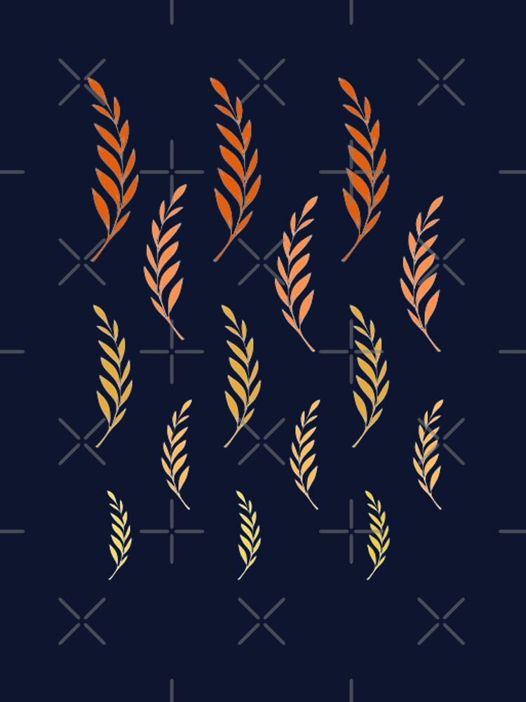 Orange Leaves Pattern, Orange Leaf Set, Leaf Motif, Vibrant Gradient Leaves by Art Shimmers