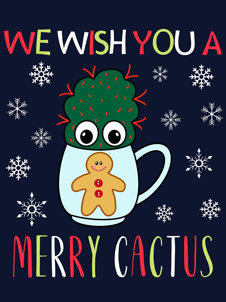 We Wish You A Merry Cactus - Small Cactus With Red Spikes In Christmas Mug by DreamCactus