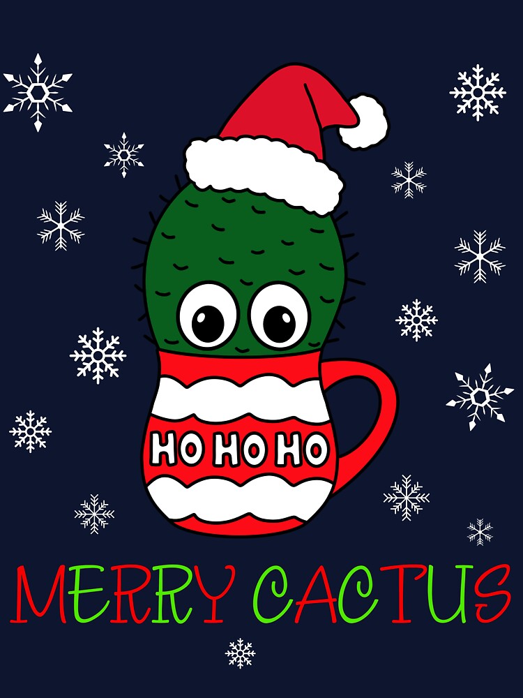 Merry Cactus - Cactus With A Santa Hat In A Christmas Mug by DreamCactus