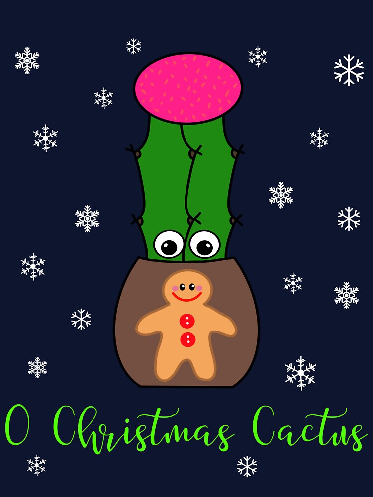 O Christmas Cactus - Hybrid Cactus In Gingerbread Man Pot by DreamCactus