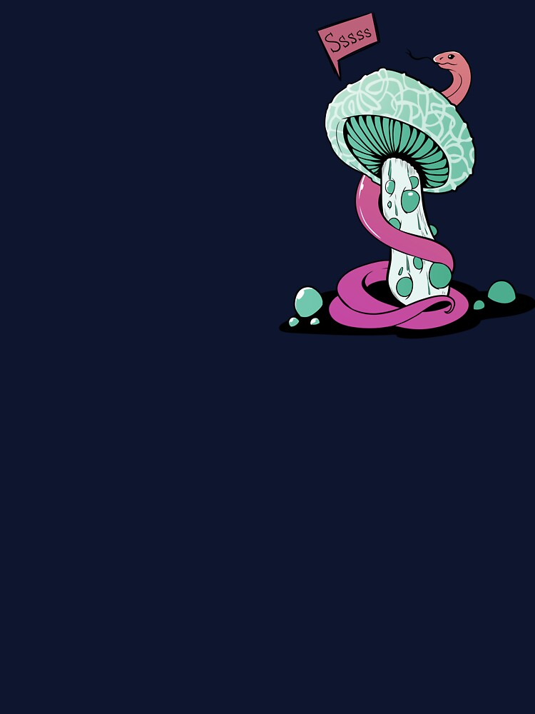 Poisonous green mushroom with bubbles and pink snake by MalkyTea