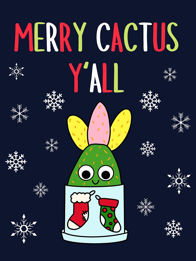 Merry Cactus Y'all - Hybrid Cactus In Christmas Themed Pot by DreamCactus