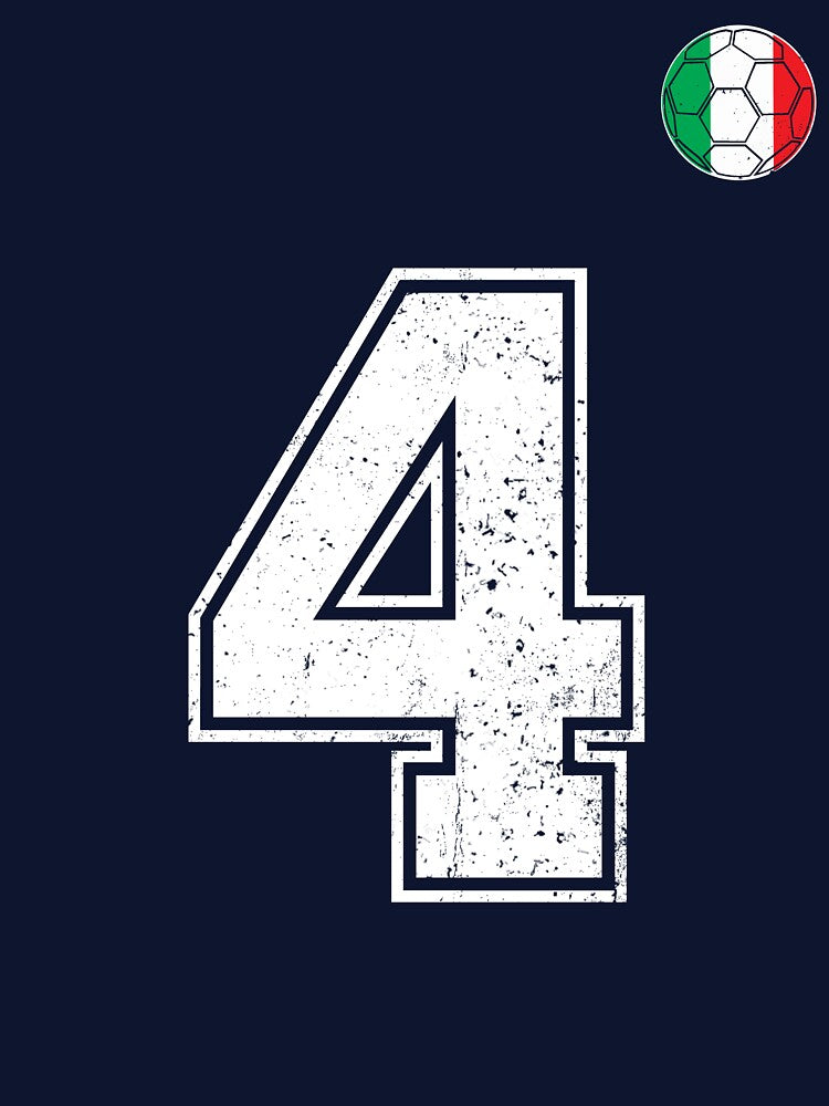 Italy Soccer Number 4 Vintage Sports Fan by RoyesButler