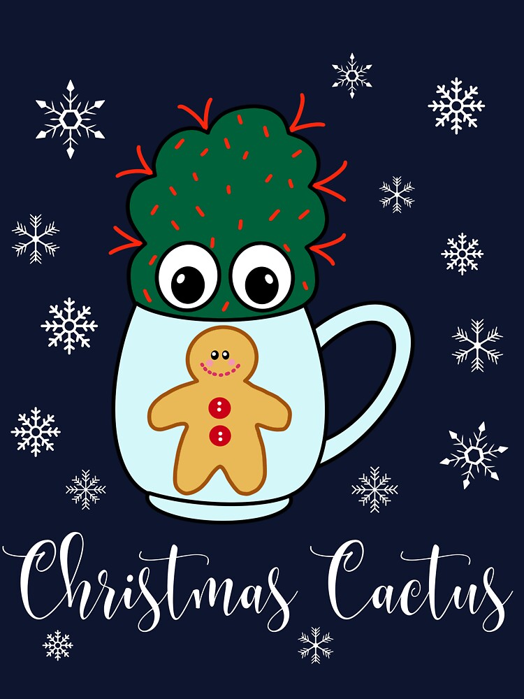 Christmas Cactus - Small Cactus With Red Spikes In Christmas Mug by DreamCactus
