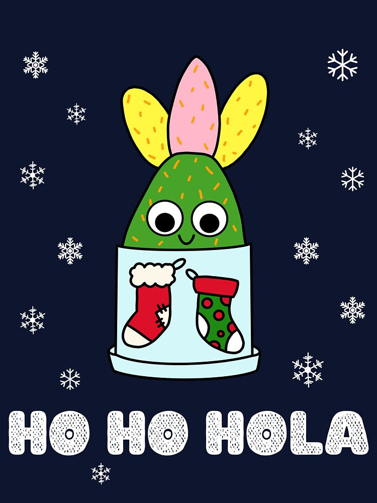 Ho Ho Hola - Hybrid Cactus In Christmas Themed Pot by DreamCactus