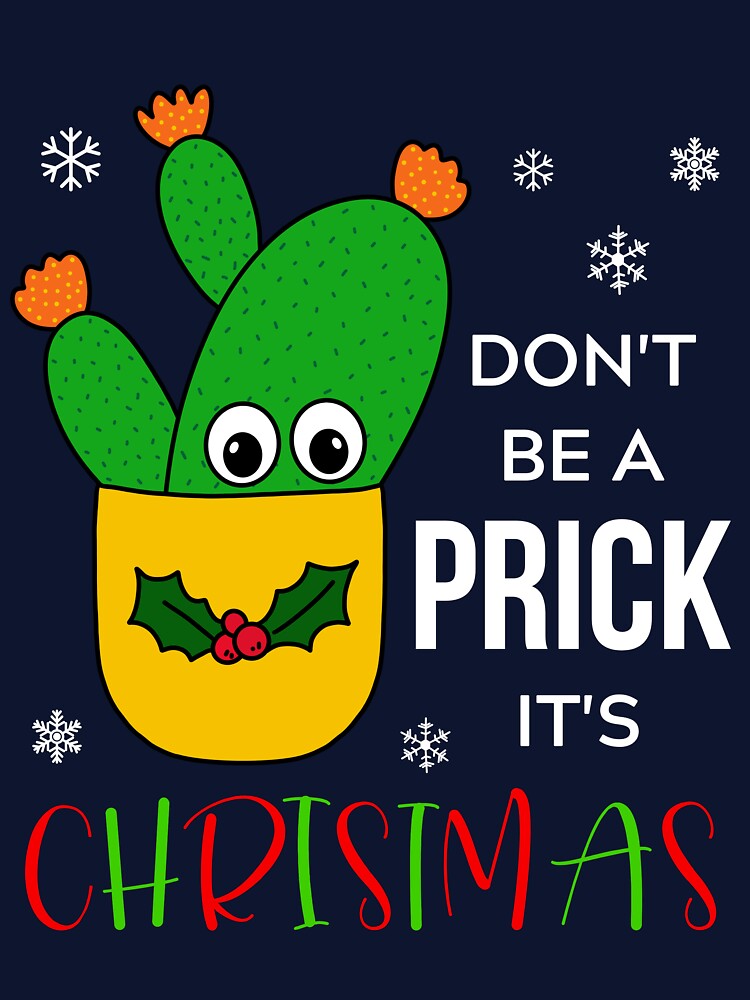 Don't Be A Prick It's Christmas - Opuntia Microdasys Cactus In Christmas Holly Pot by DreamCactus